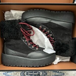 COACH Black Sherpa Midi Boots